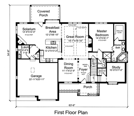 House Plan 50190 First Level Plan