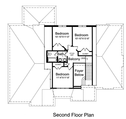 House Plan 50190 Second Level Plan