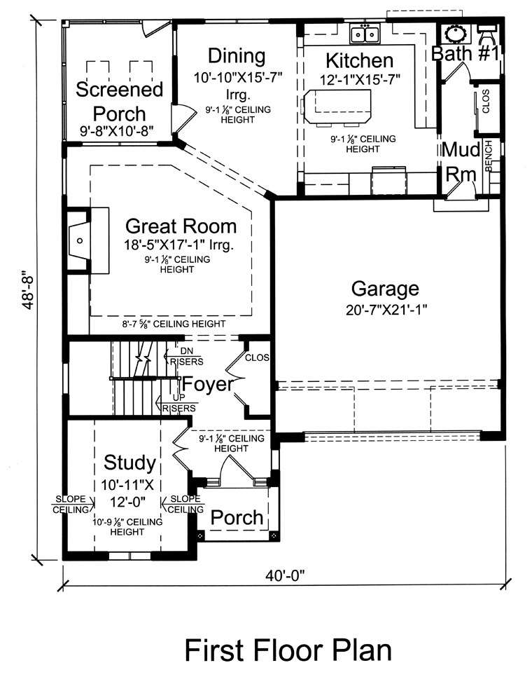 Cottage Craftsman Level One of Plan 50191