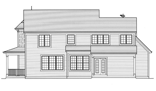 Traditional Rear Elevation of Plan 50192