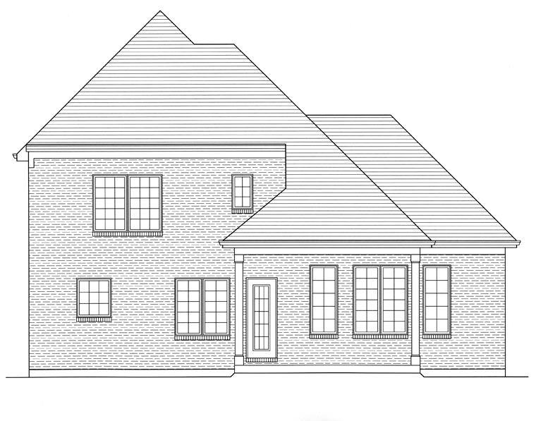 Traditional Rear Elevation of Plan 50193