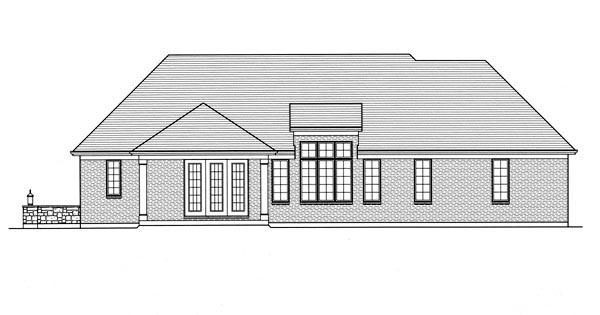 Traditional Rear Elevation of Plan 50199