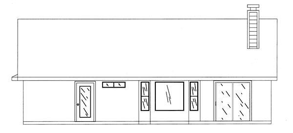 Country Rear Elevation of Plan 50205