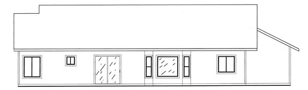 Country Rear Elevation of Plan 50207