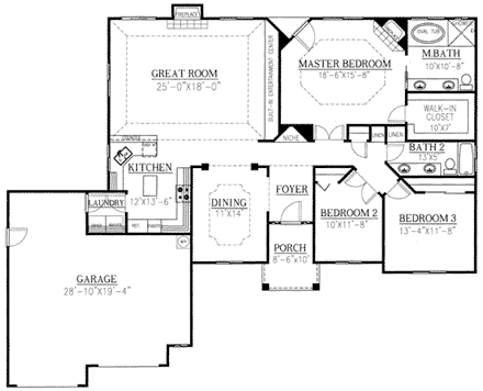 House Plan 50210 First Level Plan