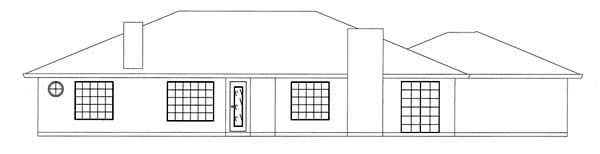 Ranch Rear Elevation of Plan 50210