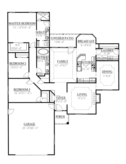 House Plan 50212 First Level Plan