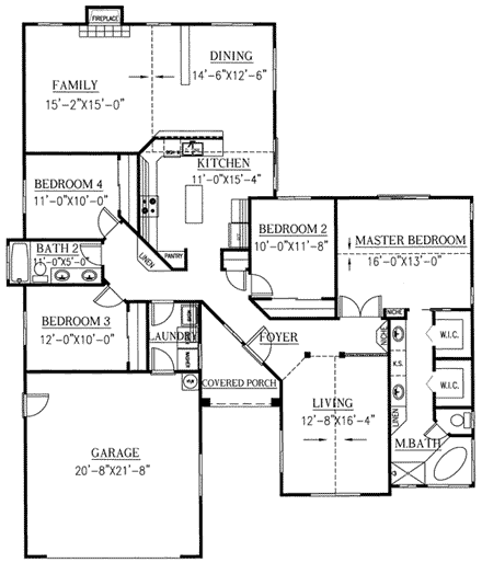 House Plan 50214 First Level Plan