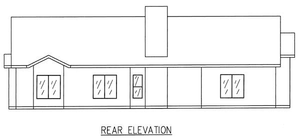 Ranch Rear Elevation of Plan 50221