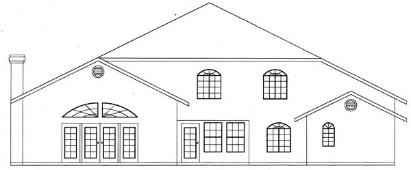 Mediterranean Rear Elevation of Plan 50230