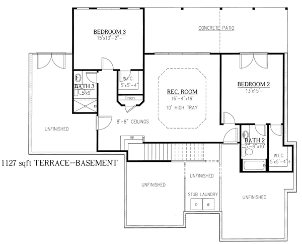 Ranch Lower Level of Plan 50238