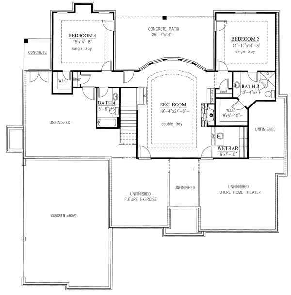 Ranch Lower Level of Plan 50249