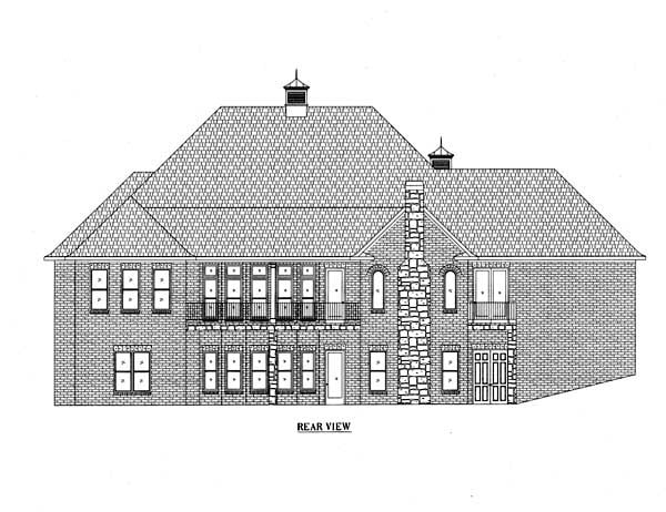 European Rear Elevation of Plan 50253