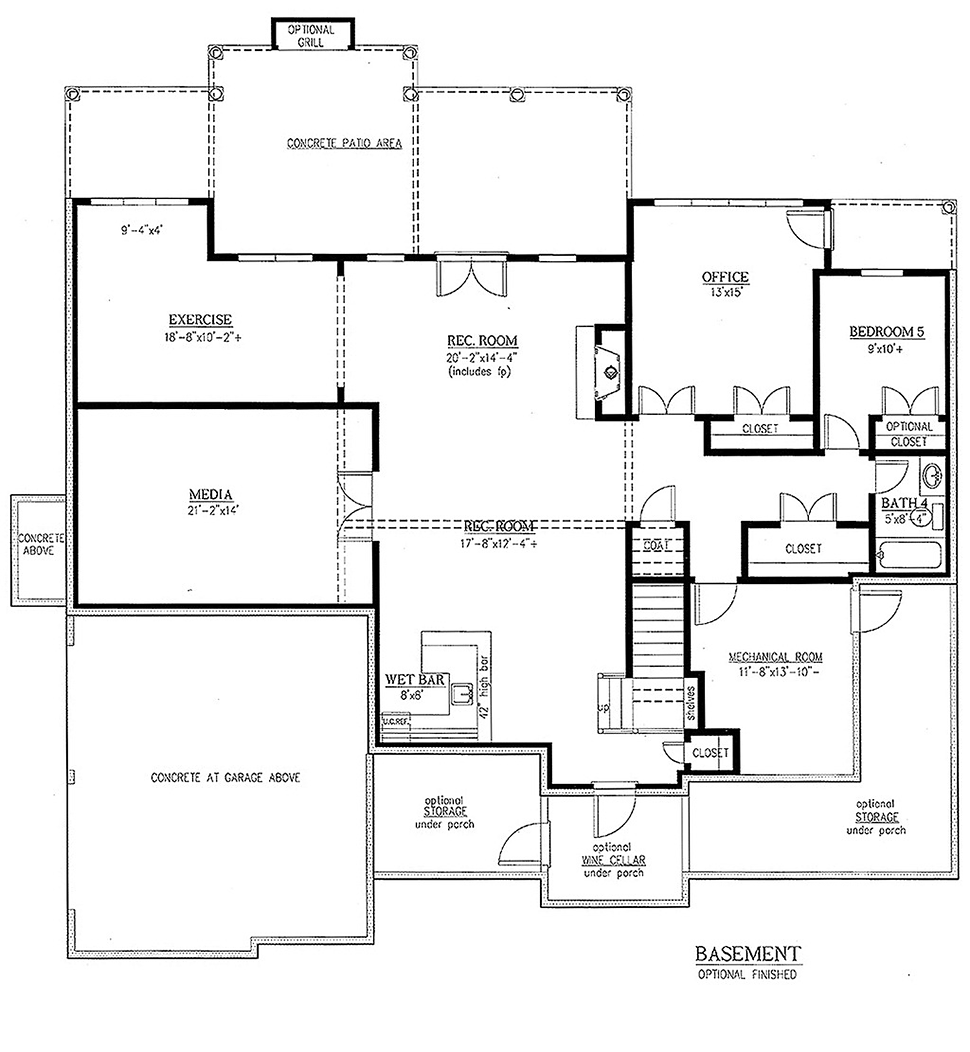 European Southern Traditional Lower Level of Plan 50254