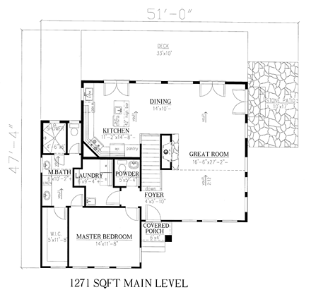 House Plan 50258 First Level Plan