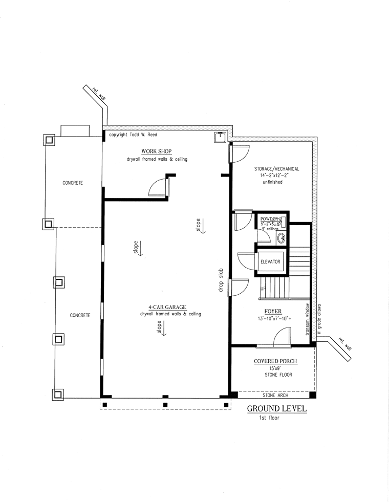 Bungalow Cottage French Country Lower Level of Plan 50259