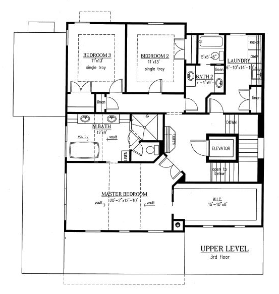 Bungalow Cottage French Country Level Two of Plan 50259