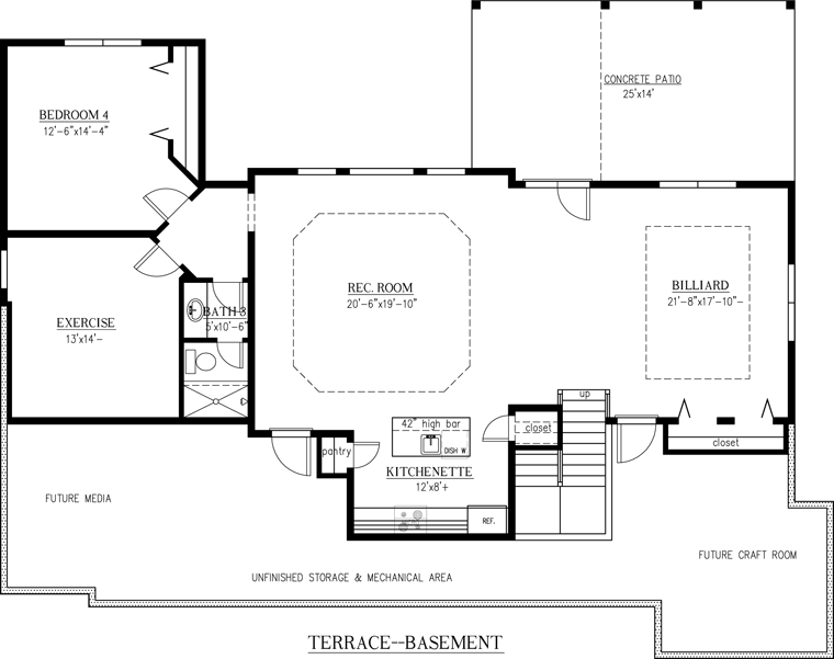 Craftsman Lower Level of Plan 50260