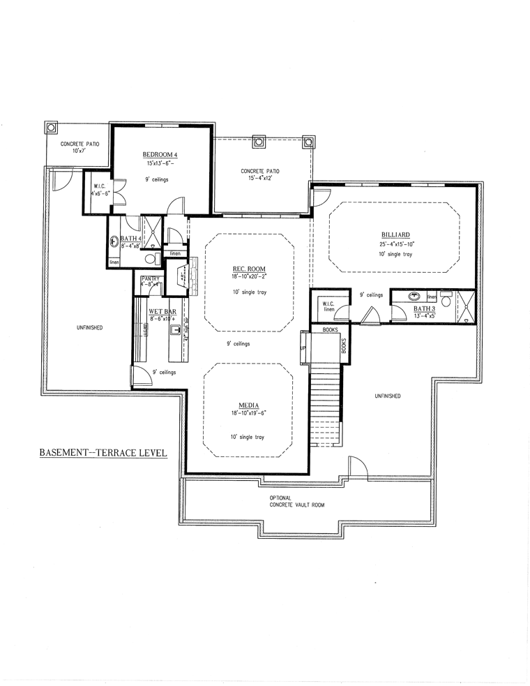 Country French Country Traditional Lower Level of Plan 50262