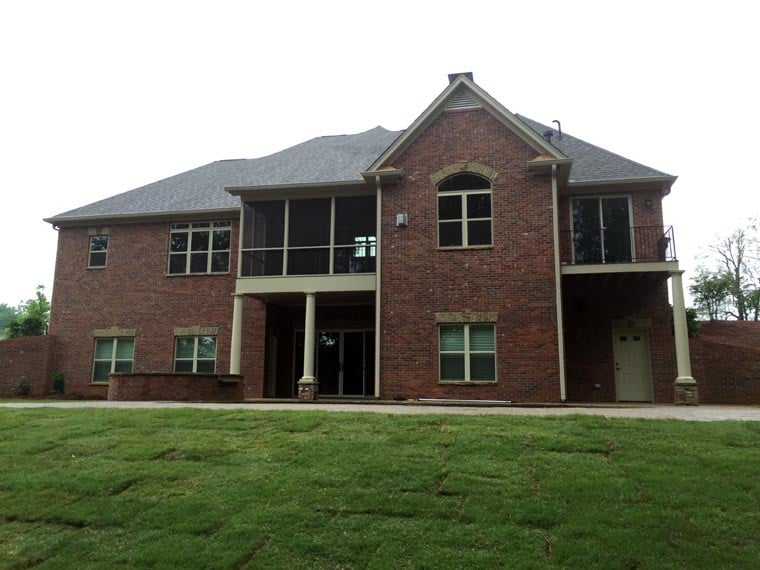 Country, French Country, Traditional Plan with 4770 Sq. Ft., 3 Bedrooms, 3 Bathrooms, 3 Car Garage Rear Elevation