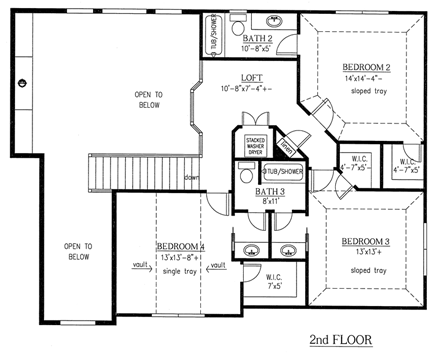 House Plan 50263 Second Level Plan