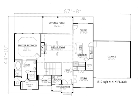 House Plan 50265 First Level Plan