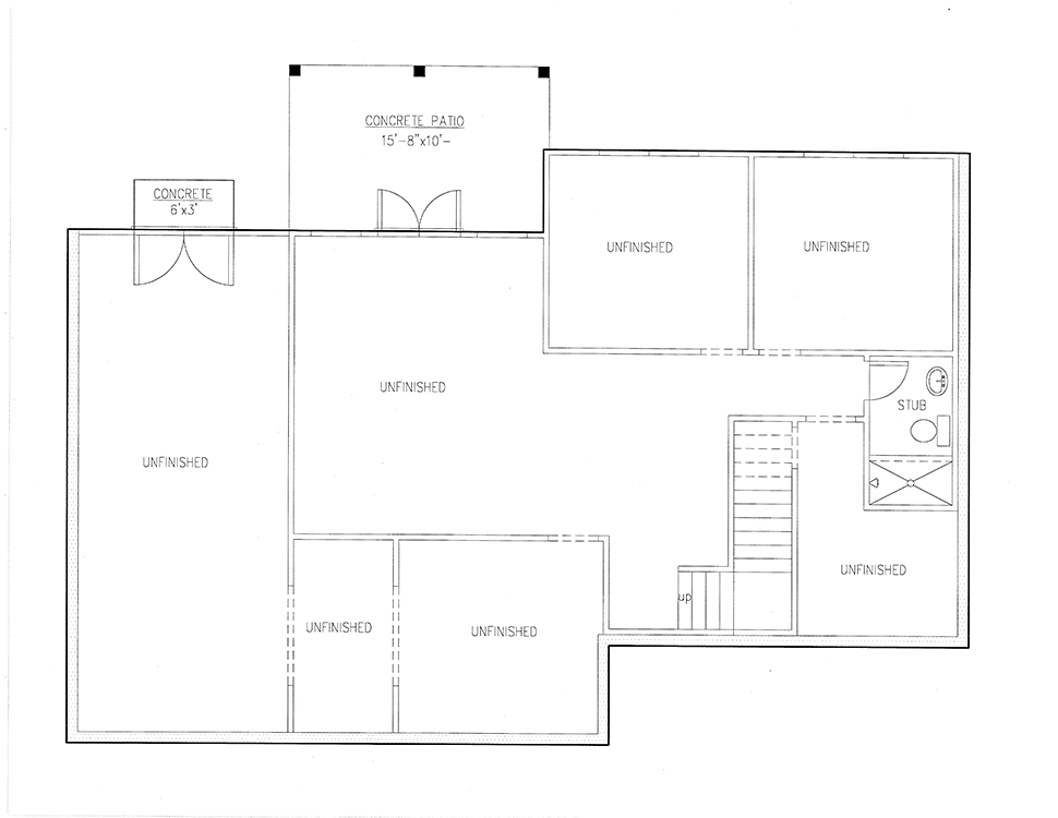 Cottage Country Craftsman Ranch Southern Traditional Lower Level of Plan 50267