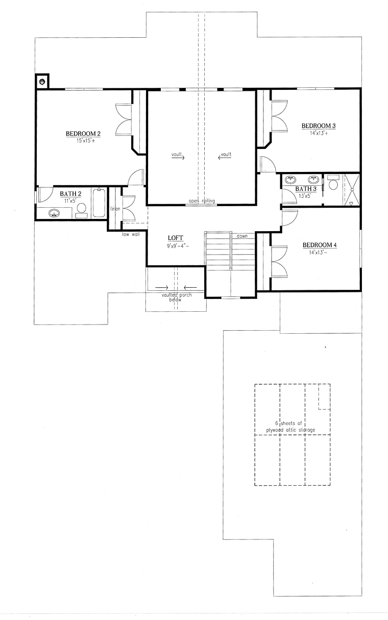 Country Craftsman Southern Traditional Level Two of Plan 50270