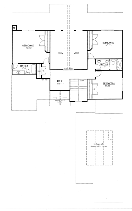 House Plan 50270 Second Level Plan