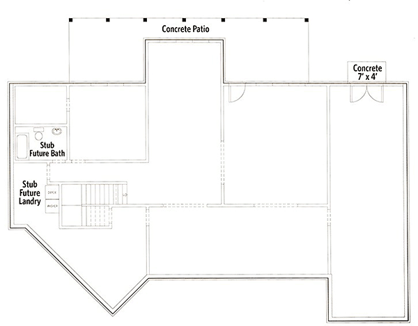 Country Craftsman Southern Lower Level of Plan 50273