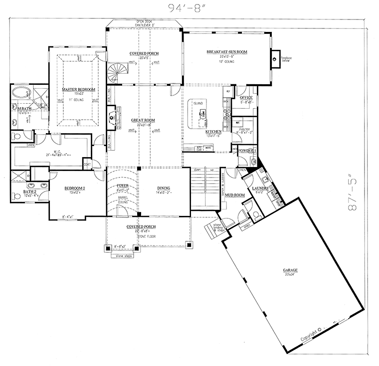 Craftsman Traditional Level One of Plan 50275