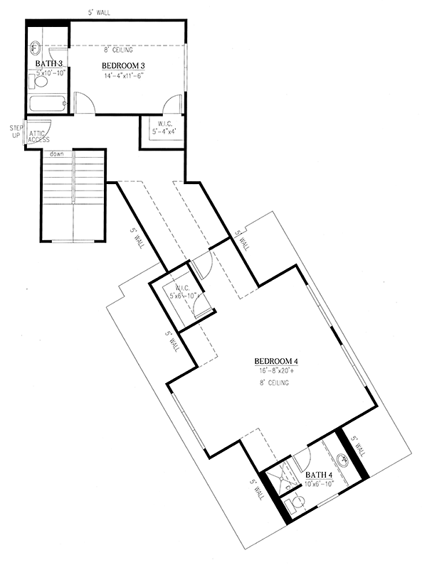 Craftsman Traditional Level Two of Plan 50275