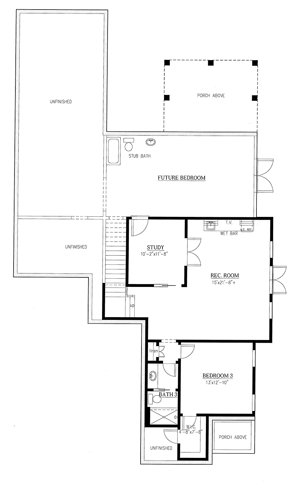 Traditional Lower Level of Plan 50279