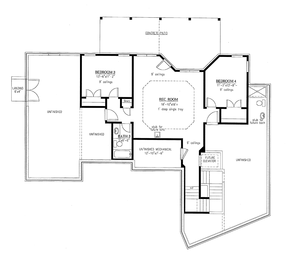 European Traditional Lower Level of Plan 50280