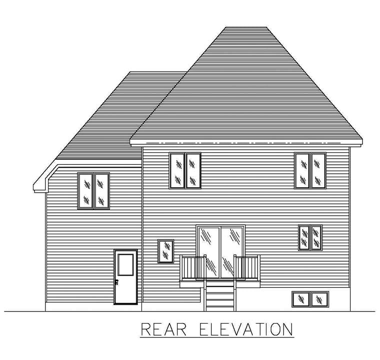 European Rear Elevation of Plan 50301