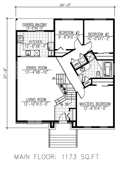 House Plan 50308 First Level Plan