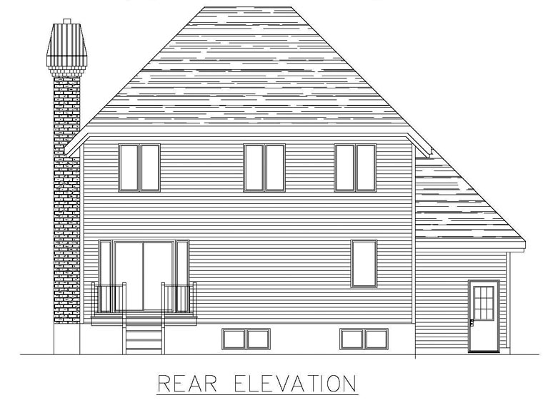 European Rear Elevation of Plan 50310