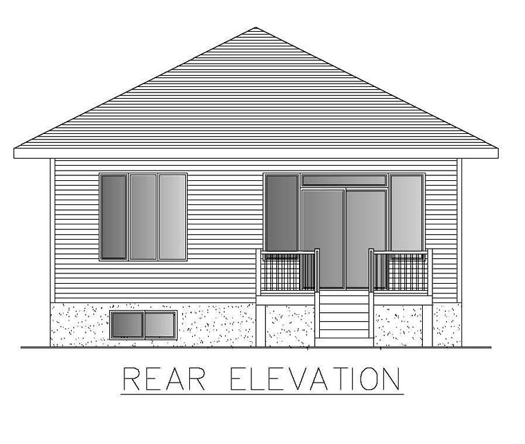 Contemporary Rear Elevation of Plan 50316