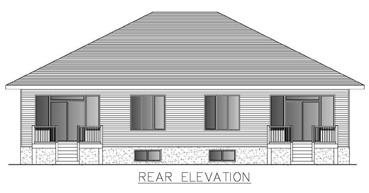 Contemporary Rear Elevation of Plan 50321