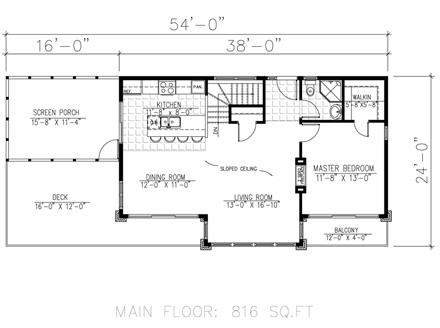 Contemporary, Modern House Plan 50324 with 3 Beds, 2 Baths, 2 Car Garage First Level Plan