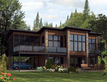 Contemporary Modern Elevation of Plan 50324