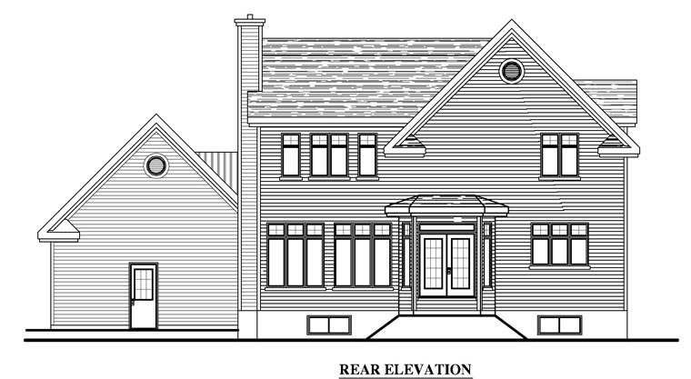Country Farmhouse Traditional Rear Elevation of Plan 50325