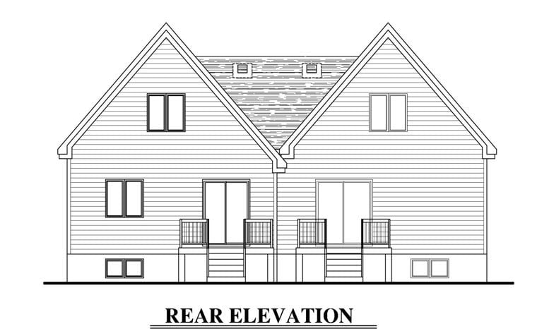 Country Rear Elevation of Plan 50327