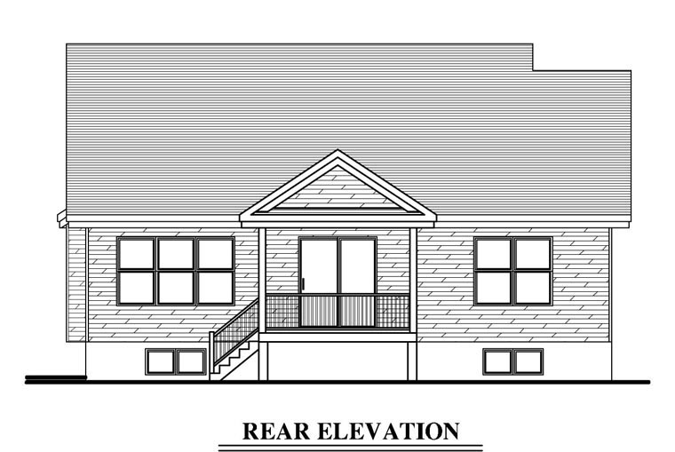 Traditional Rear Elevation of Plan 50328