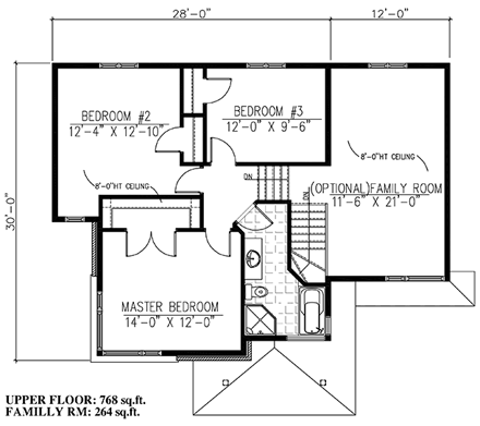 House Plan 50329 Second Level Plan