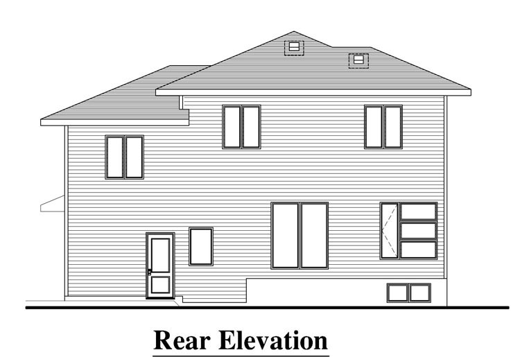 Contemporary Rear Elevation of Plan 50329