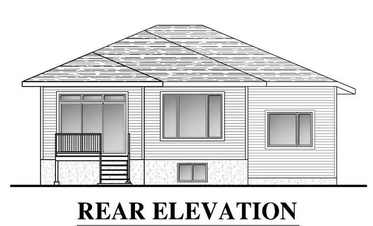 Contemporary Rear Elevation of Plan 50340