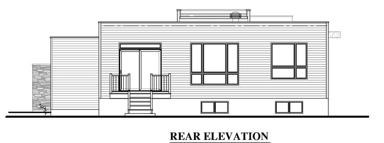 Contemporary Rear Elevation of Plan 50345