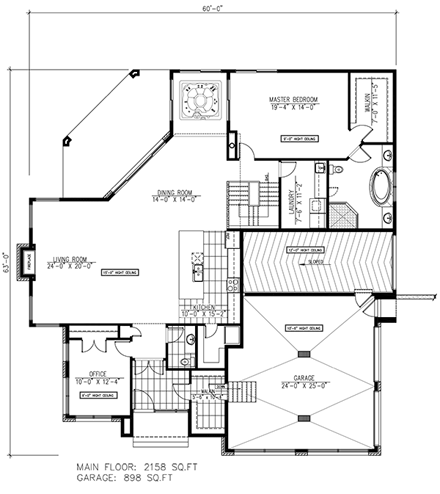 House Plan 50347 First Level Plan