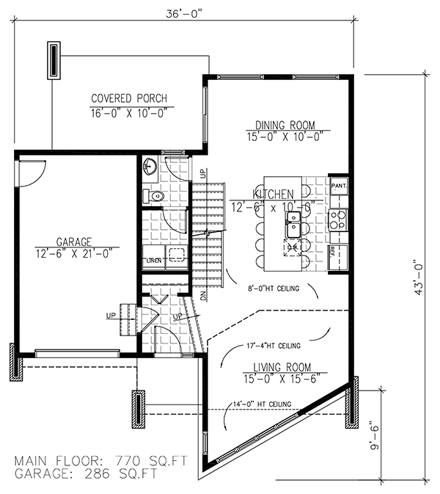 House Plan 50348 First Level Plan